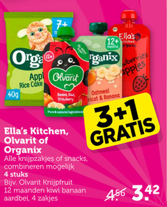  1 3 4 12 7 olvarit rice cake banana kiwi strawberry natural ingredients kitchen organix knijpzakjes snacks combineren stuks knijpfruit maanden banaan aardbei zakjes organic oatmeal apples 