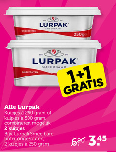  1 2 250 500 1901 ongezouten spy lurpak smeerbaar kuipjes combineren smeerbare boter 