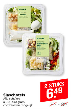  2 salade caesar italiaanse stijl slaschotels schalen combineren stuks 