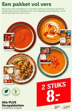  2 34 45 100 pakket vers verspakketten vegetarisch bereiden vega tip alternatief vlees vis tomatensoep dahl indiase stijl paprikasoep indiaase combineren stuks 