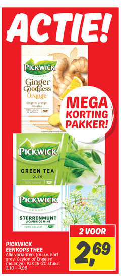  pickwick thee 2 100 150 200 herbal ginger goodness orange infusion natural caffeine supports system mat mega green tea sterrenmunt liquorice mint eenkops earl grey ceylon engelse melange pak stuks 3 10 4 69 