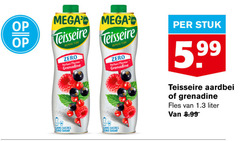  mega teisseire depuis zero parfum flavour grenadine stuk aardbei fles liter sans sucres sugar 