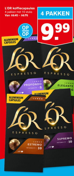  douwe egberts l or koffiecups 4 6 10 koffiecapsules pakken stuks aluminium capsules lungo espresso profondo intensity elegante estremo supremo 