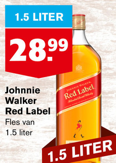  liter johnnie walker red label fles 