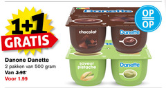  1 2 500 danone danette pakken chocolat saveur pistache 