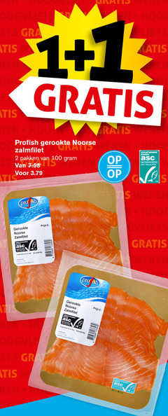  1 2 100 hoog weken profish gerookte noorse zalmfilet pakken pro gewicht kweek gecertificeerd asc-aqua.org gs tas 