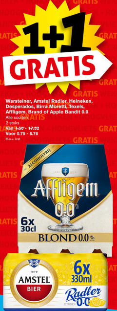  desperados brand heineken affligem 0.0 warsteiner amstel blikjes bier krat alcoholvrij 1 2 1870 hoog vliets weken grati radler moretti texels apple bandit soorten stuks anno ati 6x blond bieren 330ml citroen 