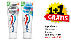  1 2 30 100 tandsteen controle aquafresh 75ml freshmint soorten stuks 