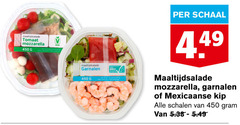  450 maaltijdsalade tomaat mozzarella garnalen schaal mexicaanse kip schalen 