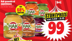  hak appelmoes groenteconserven bonen 1 2 10 12 99 100 330 groente haricot verts pot open natuurlijke ingredienten bruine rode stukjes appel 