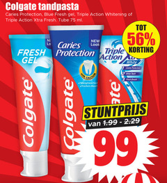  99 colgate tandpasta caries protection blue fresh gel triple action whitening tube ml new with calcium breath white 