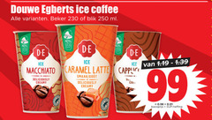  douwe egberts ijskoffie 40 99 250 ice coffee beker blik ml less macchiato caramel latte creamy basisprijs heffing 