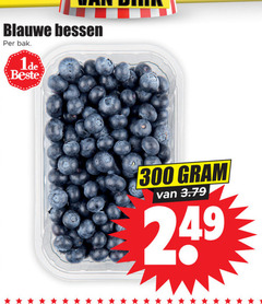  300 blauwe bessen bak 