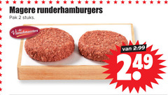  2 runderhamburgers pak stuks vleeschmeesters 