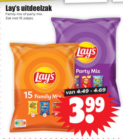  15 uitdeelzak family mix party zak zakjes wokkels lays bugles 3.99 nutri score 