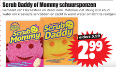  scrub daddy mommy schuursponzen gemaakt materiaal stevig water krasvrij schrobben zacht warm licht reinigen original sided scrubber spons flex texture soft cool elders 5.99 