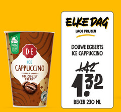  douwe egberts ijskoffie 40 dag lage less plastic d.e ice cappuccino creamy 42 beker ml 