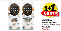  cafe nova koffiecups 1 2 20 quality mcafee forte grind dark roast pittig ruk 20x aluminium capsules lungo profondo koffiecapsules pakken stuks 