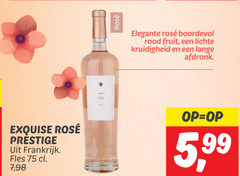  rose exquise rosee prestige frankrijk fles 7 elegante boordevol rood fruit lichte kruidigheid lange afdronk 5 99 