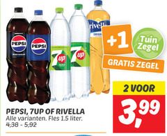  7-up pepsi rivella cola frisdrank 2 zero sugar up fles liter 4 5 origin 1 tuin zegel 3 99 