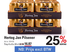  hertog jan blikjes bier 4 6 25 33 traditioneel natuurzuiver pilsener tray 22.50 