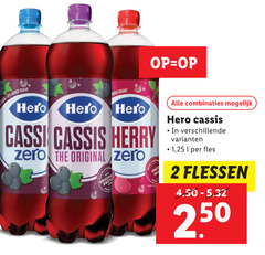  hero frisdrank 2 sugar cassis cherry zero original brew combinaties 1 25 l fles flessen 50 