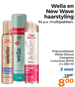  2 4 5 24 250 wella new wave haarstyling multipakken wellaflex lasting flexible hold ultimate styling protection day volume full fe mousse strong hairspray luxurious shine elegant up to 1 3 ultra hours haarspray ml 