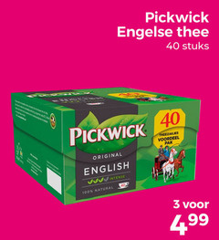  pickwick thee 3 40 100 400 be engelse original english natural intense stuks theezakjes voordeel pak 