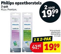  2 philips opzetborstels pak premium sonicare optimal white 