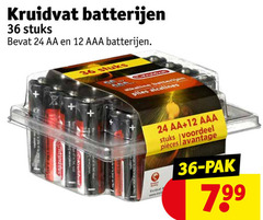  12 24 36 kruidvat batterijen stuks aa aaa alkaline piles alcalines voordeel pak 