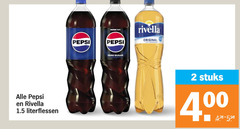  2 pepsi rivella literflessen taste zero sugar original stuks 00 