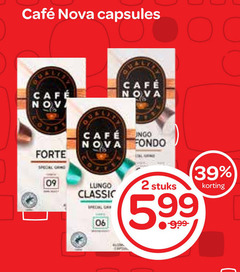  cafe nova koffiecups 2 mcafee capsules lungo fondo forte classic sprong 06 stuks 5.99 