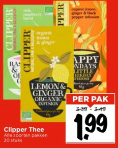  clipper thee 20 organic lemon natural fair raspberry ginger infusion soorten pakken stuks black pepper little pak 