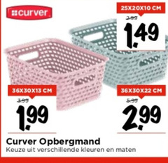  curver cm 3.99 opbergmand 5.99 kleuren maten 