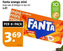  fanta frisdrank 8 10 150 orange mini tray blikjes ml pack liter cent new taste 