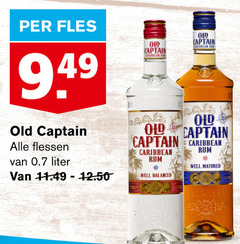  100 fles old captain flessen caribbean rum liter well matured balanced 