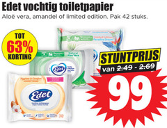  42 99 edet vochtig toiletpapier vera amandel limited edition pak stuks hygiene comfort natural aloe paradise dream 