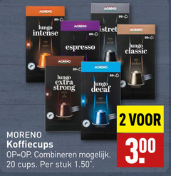  moreno koffiecups 2 20 300 20x lungo intense espresso decaf strong soepel arabica robusta toon combineren cups stuk capsules classic wool 