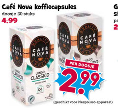  cafe nova koffiecups 20 mcafee koffiecapsules doosje stuks classico lungo 06 nespresso apparaat 