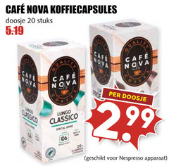  cafe nova koffiecups 2 20 99 mcafee koffiecapsules doosje stuks classico lungo 06 nespresso apparaat 