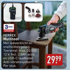  3 12 jaar ferrex multitool snelheidsregeling toerental accu usb laadkabel anti vibratiesysteem stuk 