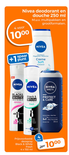  nivea deodorant douchegel 1 4 150 250 1000 douche ml multipakken grootformaten spaar punt care shower pflegedusche creme soft almond oil new 72h men anti anti-perspirant black white invisible protect original fresh protection odour sweat stains irritation moisturising aloe vera body face hair gel derma active deospray 