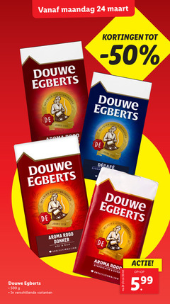  douwe egberts koffie 24 30 500 maandag koffiebranders meester joure evenwicht aroma rood donker rijk snelfiltermaling evenwichtig rond 5.99 