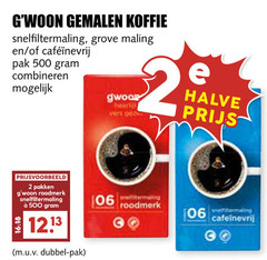  gwoon koffie 2 500 gemalen snelfiltermaling grove maling pak combineren pakken roodmerk dubbel halve 06 cafeinevrij 