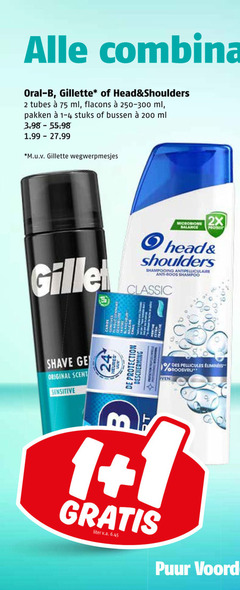  2 200 combinaties oral b gillette head shoulders tubes ml pakken stuks bussen m.u.v wegwerpmesjes gilet balance 2x protect shampooing anti roos shampoo classic shave ge original scent sensitive heures protection bescherming 1 liter v.a. des puur voordeel 