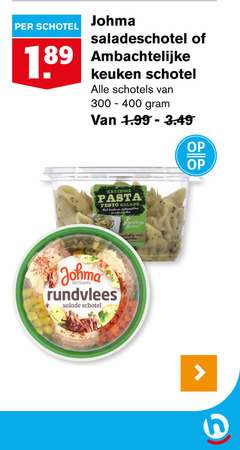  3 300 400 schotel johma saladeschotel ambachtelijke keuken schotels kruidige pasta pesto salade basilicum pijnboompitten rode paprika kunstmatige kleur twente rundvlees 