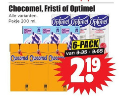  6 200 chocomel fristi optimel pakje ml calcium enige yoghurt drinkyoghurt aardbei framboos pack 