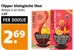  clipper thee 20 biologische doosje stuks twist lemon rooibos infusion with natural fair orange organic 