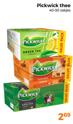  pickwick thee 100 400 zakjes anti green tea lemon natural 40- rooibos original caffeine english pack 