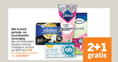  libresse alle merken inlegkruisjes maandverband tampons 1 2 3 5 8 16 co reduction recyclable dailies style string tena merk incontinentie verzorging always ultra secure night o.b. procomfort normaal doosjes stuks varieeren normal protection comfort men verwijderen ob lagen prop 3x 